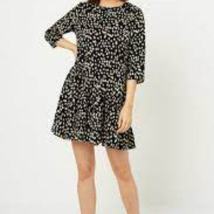Womens Hayden LA Leopard Animal Asymmetrical Dotted Swing Dress - SIZE SMALL